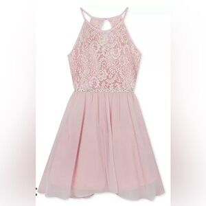 New with Tags Rare Editions Girls Pink Lace Formal Dress
